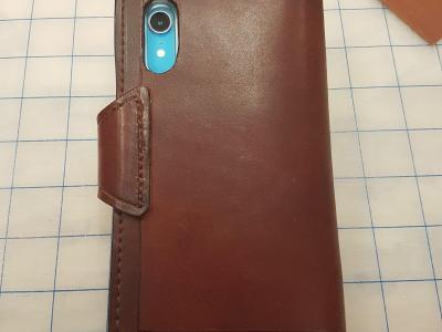 Cell Phone Holster, Custom, Full Grain Leather, Hand tooled, Hand Made in the Okanagan, Oliver, B.C., Canada.