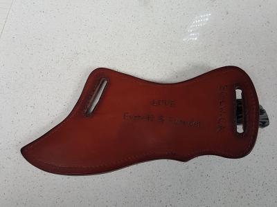 Knife Sheath For Quick draw, Custom, Full Grain Leather, Hand tooled, Hand made in the Okanagan, Oliver, B.C., Canada.