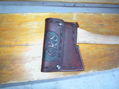 Front, Axe Sheath Assorted, Full Grain Leather, Hand tooled, Hand made in the Okanagan, Oliver, B.C., Canada