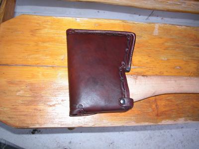 Front, Axe Sheath Assorted, Full Grain Leather, Hand tooled, Hand made in the Okanagan, Oliver, B.C., Canada