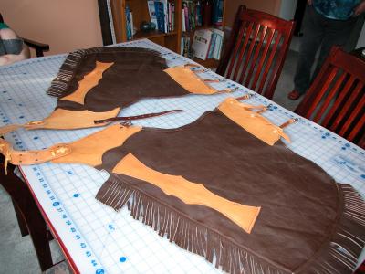 Chaps, Full Grain Leather, Hand tooled, Hand made in the Okanagan, Oliver, B.C., Canada.