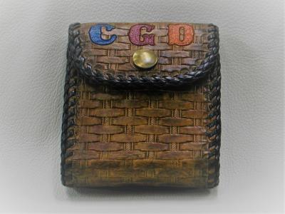 Cartridge Holder For Belt Or Strap, Custom, Full Grain Leather, Hand tooled, Hand Made in the Okanagan, Oliver, B.C., Canada.