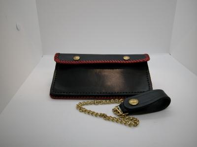 Wallets Trucker & Biker Style With Chain, Custom, Full Grain Leather, Hand tooled, Hand made in the Okanagan, Oliver, B.C., Canada.