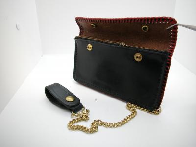 Wallets Trucker & Biker Style With Chain, Custom, Full Grain Leather, Hand tooled, Hand made in the Okanagan, Oliver, B.C., Canada.