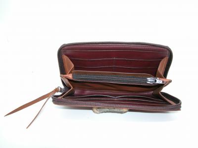 Wallet Clutch Style, Custom, Full Grain Leather, Hand tooled, Hand made in the Okanagan, Oliver, B.C., Canada.