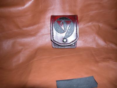 Pocket watch holster ox blood colour frount