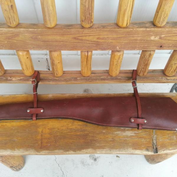 Rifle Scabbards Assorted And Some With Mounting Straps To Attach to What Ever You Ride. Horse Or Horse Powered Vehicle With Wheels. Custom, Full Grain Leather, Hand tooled, Hand made in the Okanagan, Oliver, B.C., Canada.