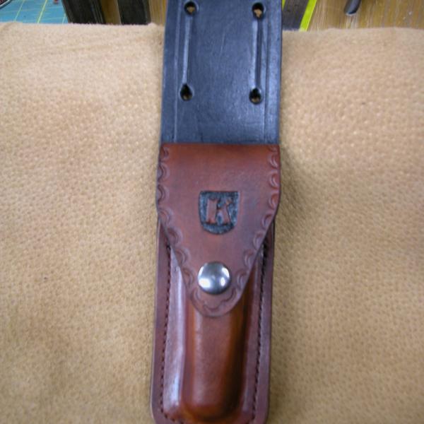 Knife Sheath Assorted, Custom, Full Grain Leather, Hand tooled, Hand made in the Okanagan, Oliver, B.C., Canada.