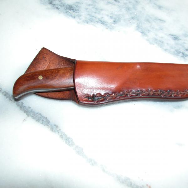 Knife Sheath Assorted, Custom, Full Grain Leather, Hand tooled, Hand made in the Okanagan, Oliver, B.C., Canada.