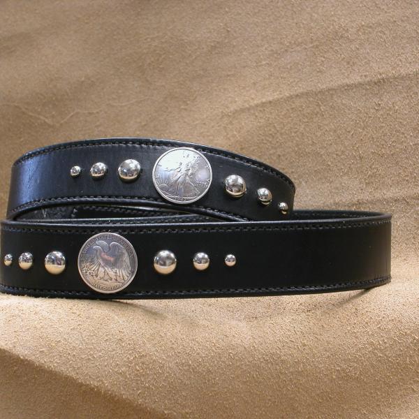 Belts with Conchos, Custom, Full Grain Leather, Hand tooled, Hand made in the Okanagan, Oliver, B.C., Canada.