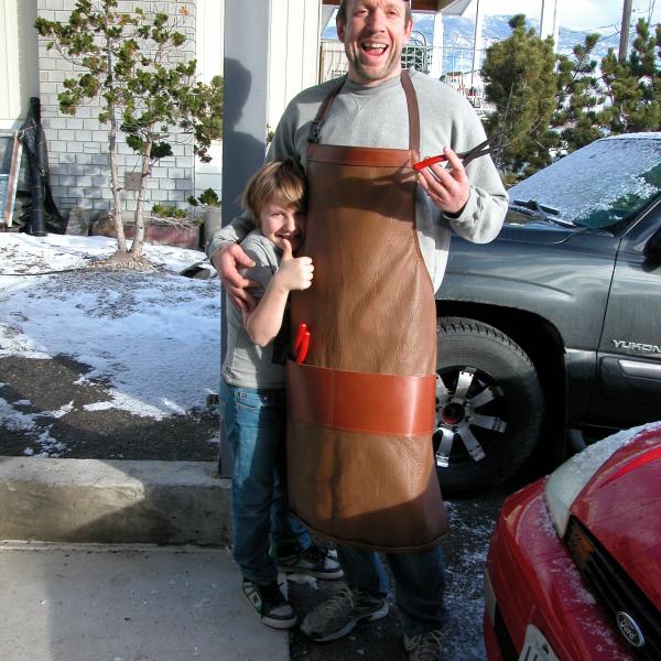 Aprons Assorted, Full Grain Leather, Hand tooled, Hand made in the Okanagan, Oliver, B.C., Canada.