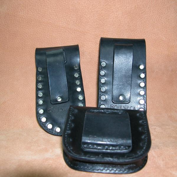 Knife Sheath Assorted, Custom, Full Grain Leather, Hand tooled, Hand made in the Okanagan, Oliver, B.C., Canada.