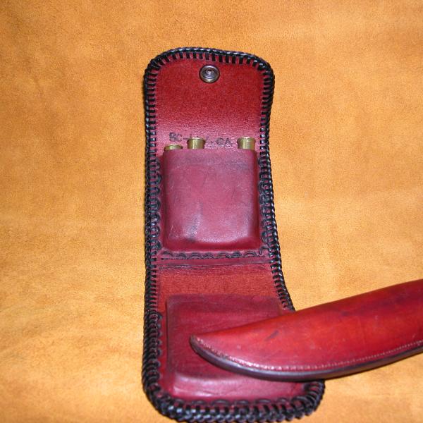 Cartridge Holder For Belt Or Strap, Custom, Full Grain Leather, Hand tooled, Hand Made in the Okanagan, Oliver, B.C., Canada.