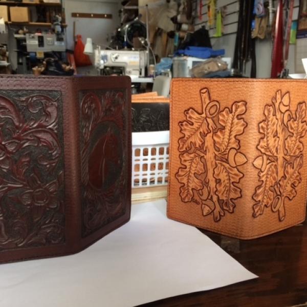 Wallets, Custom, Full Grain Leather, Hand tooled, Hand made in the Okanagan, Oliver, B.C., Canada.