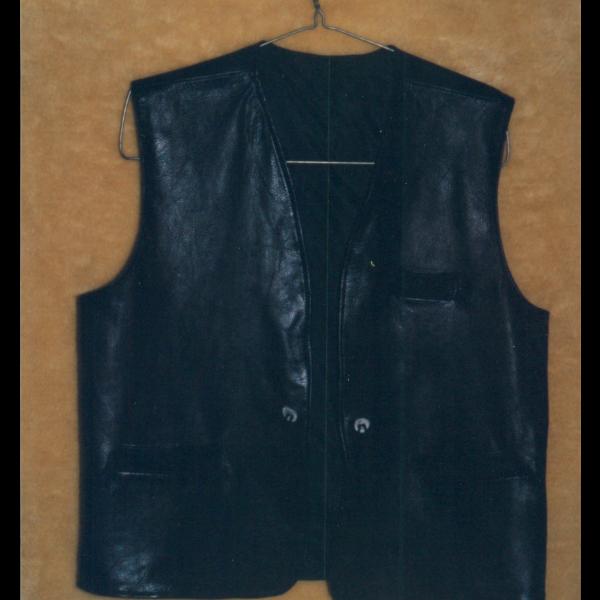 Black Deer Skin Vest with antler buttons