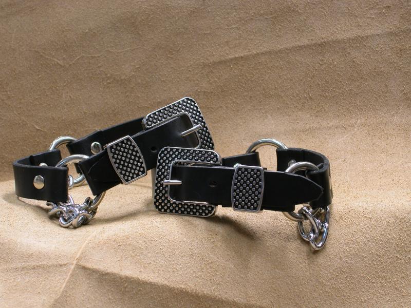 Biker Boot Chains With Dot Matrix Buckles, Custom, Full Grain Leather, Hand tooled, Hand Made in the Okanagan, Oliver, B.C., Canada.